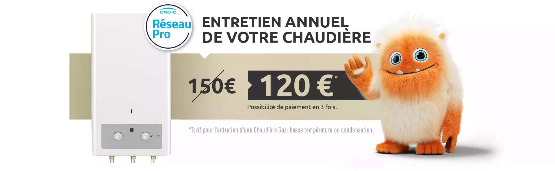 Offre pour l'entretien d'unechaudiere a gaz a 120€ seulement